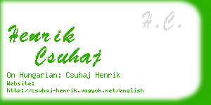 henrik csuhaj business card
